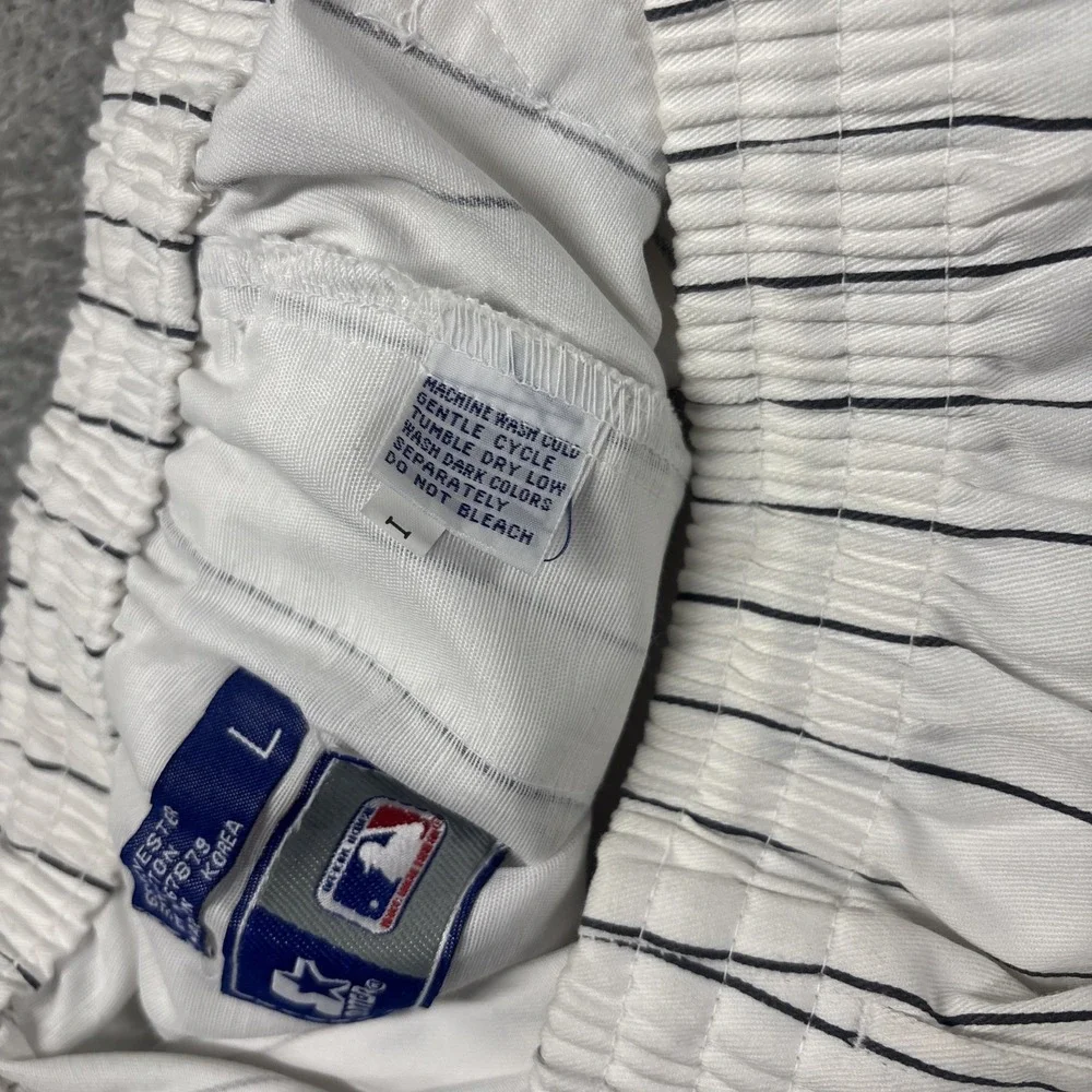 Rare Vintage Starter Colorado Rockies Shorts CR MLB White Pinstripes Size‎ L